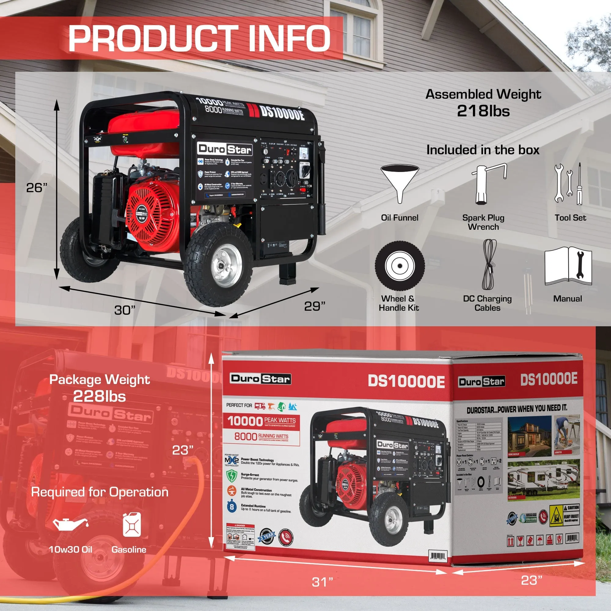 10,000 Watt Gasoline Portable Generator