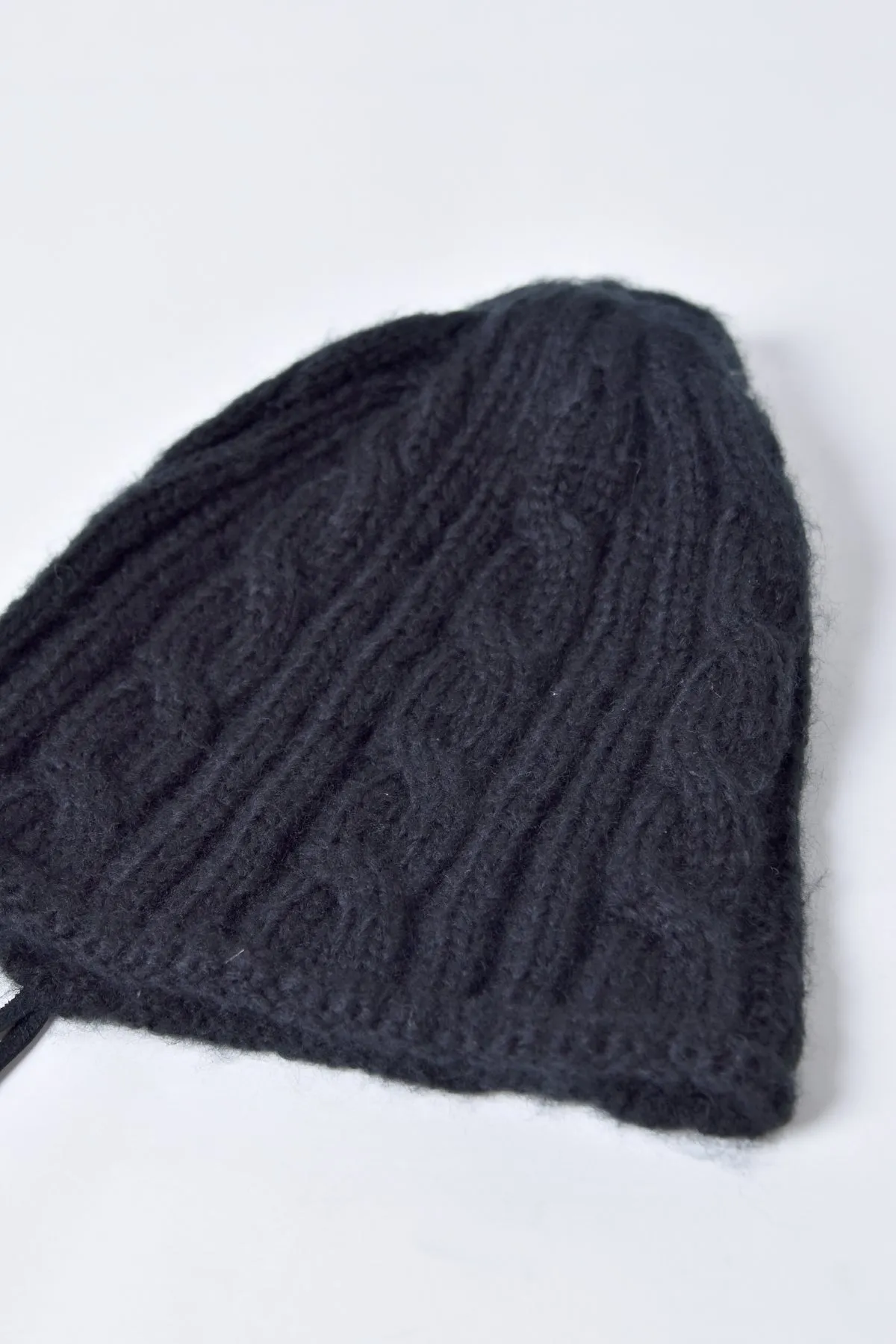 2002-KT04 Cable Mohair Beanie 01 Black