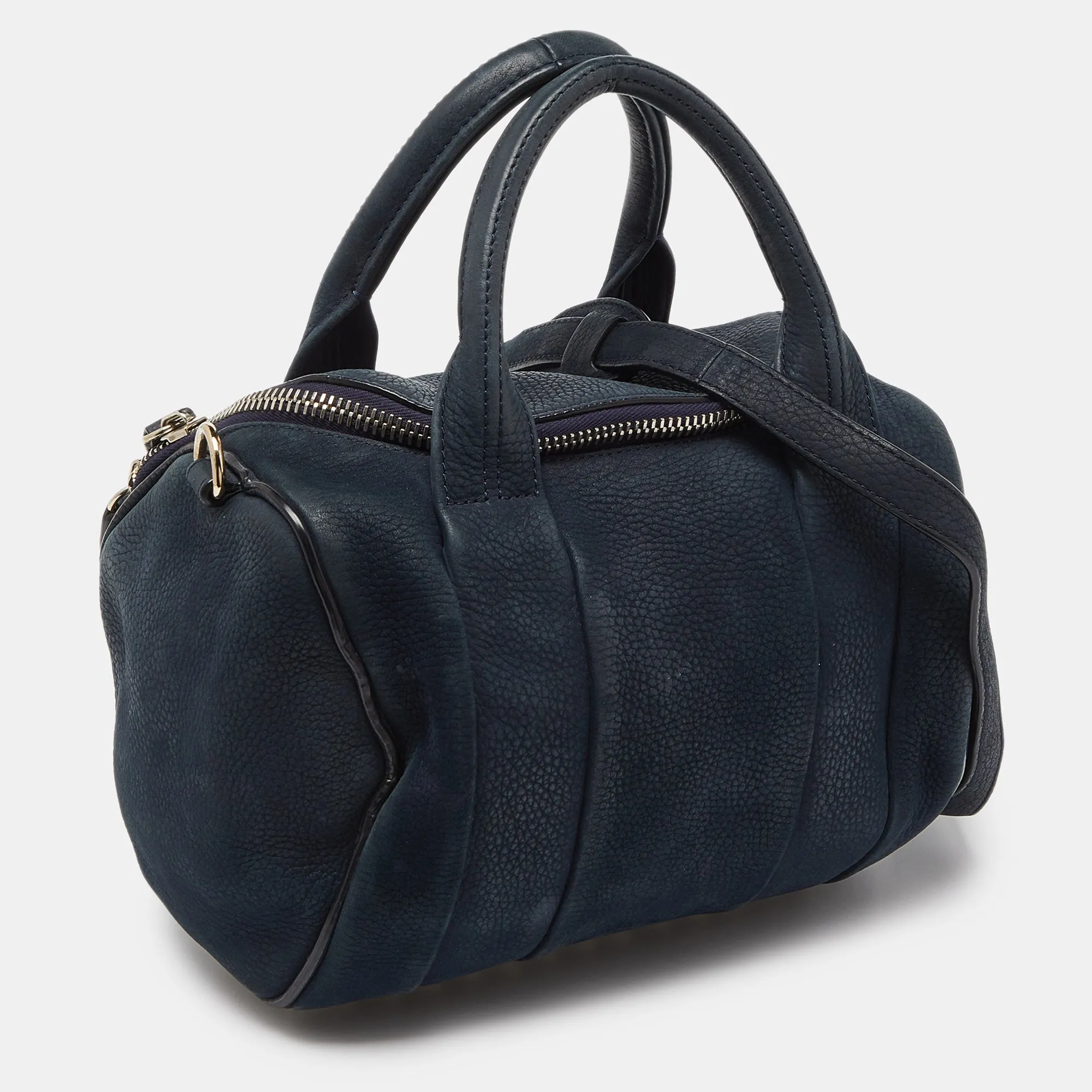 ALEXANDER WANG Blue Suede Rocco Bag