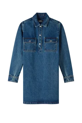 A.P.C.  Mia Longsleeve Denim Dress - Light Blue