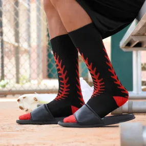 Baseball Lace Black soft socks