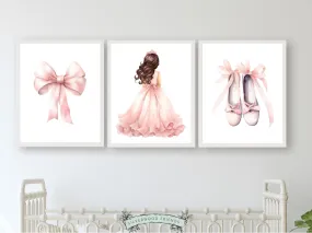 Brown Haired Princess Nursery Prints