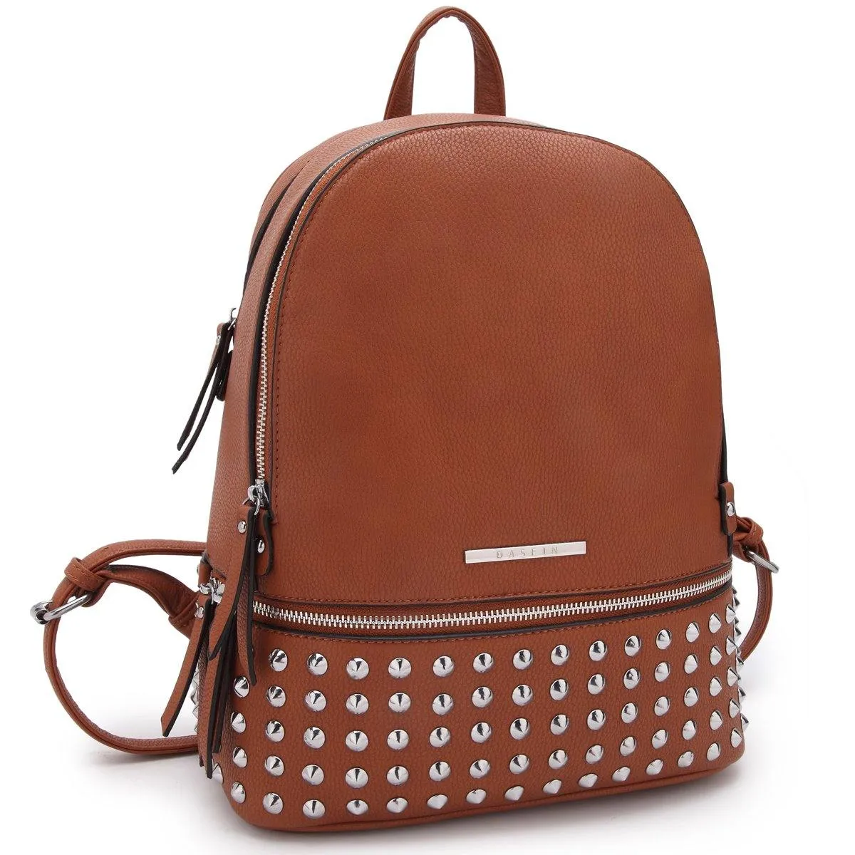 Dasein Medium Faux Leather Spiked Studded Backpack