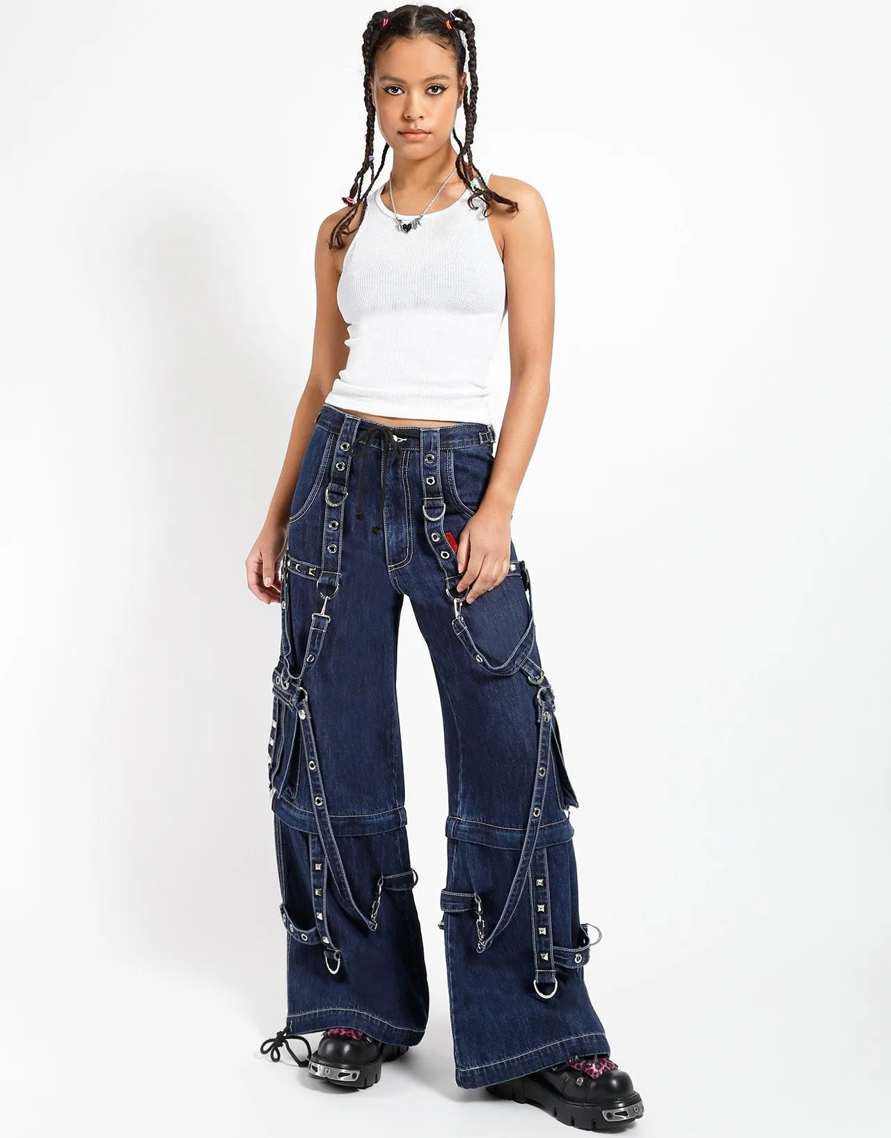 DENIM STRAP PANT