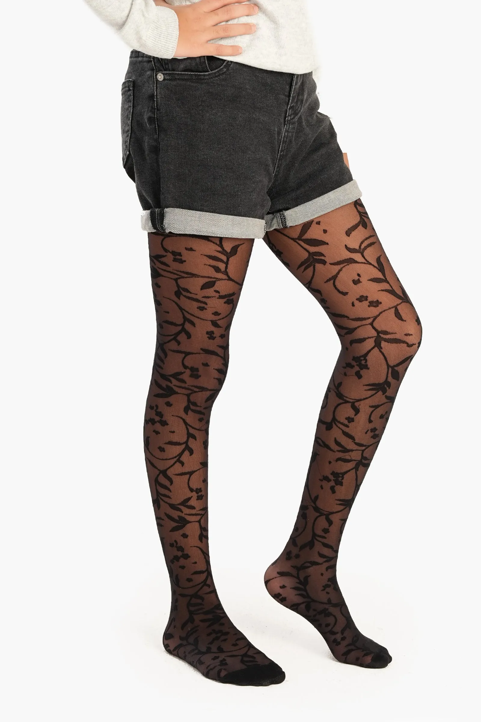 Girly Jacquard Pantyhose