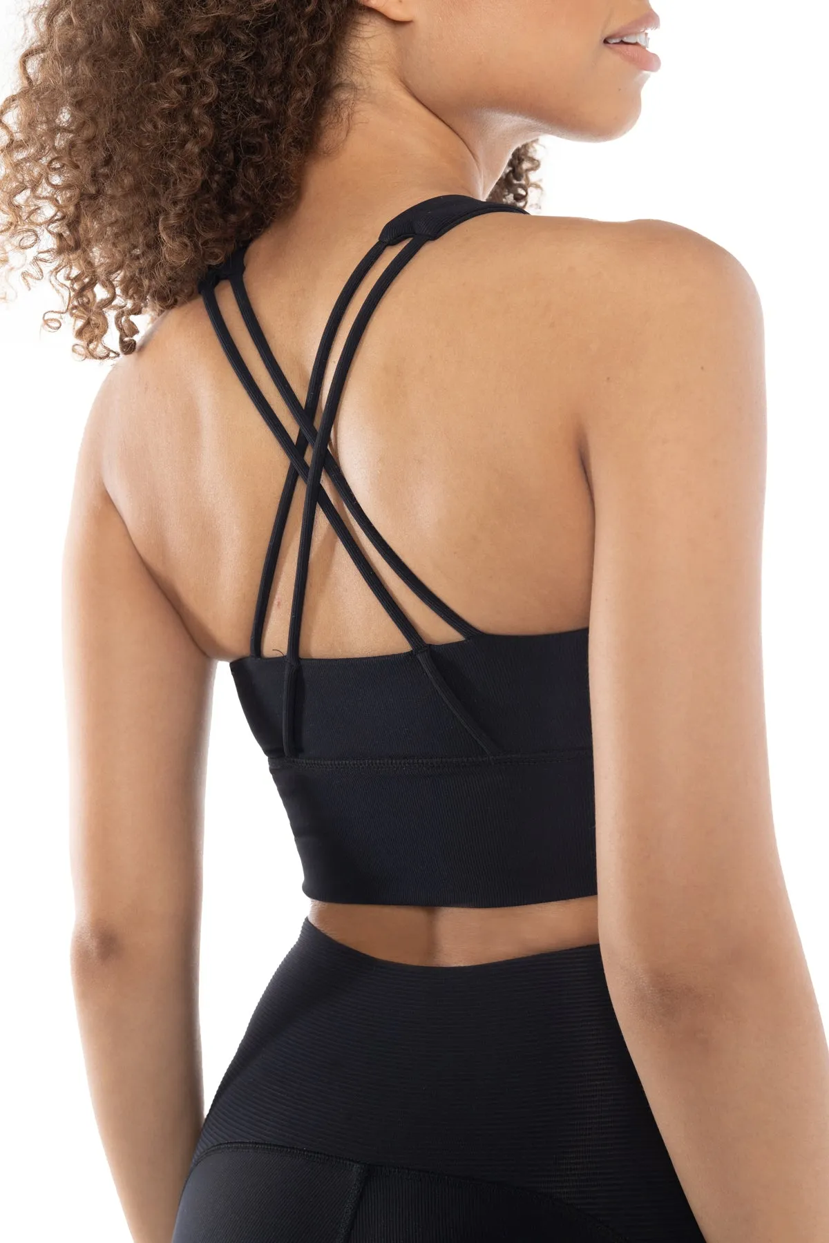 Harbor Cross Back Ribbed Bra Top