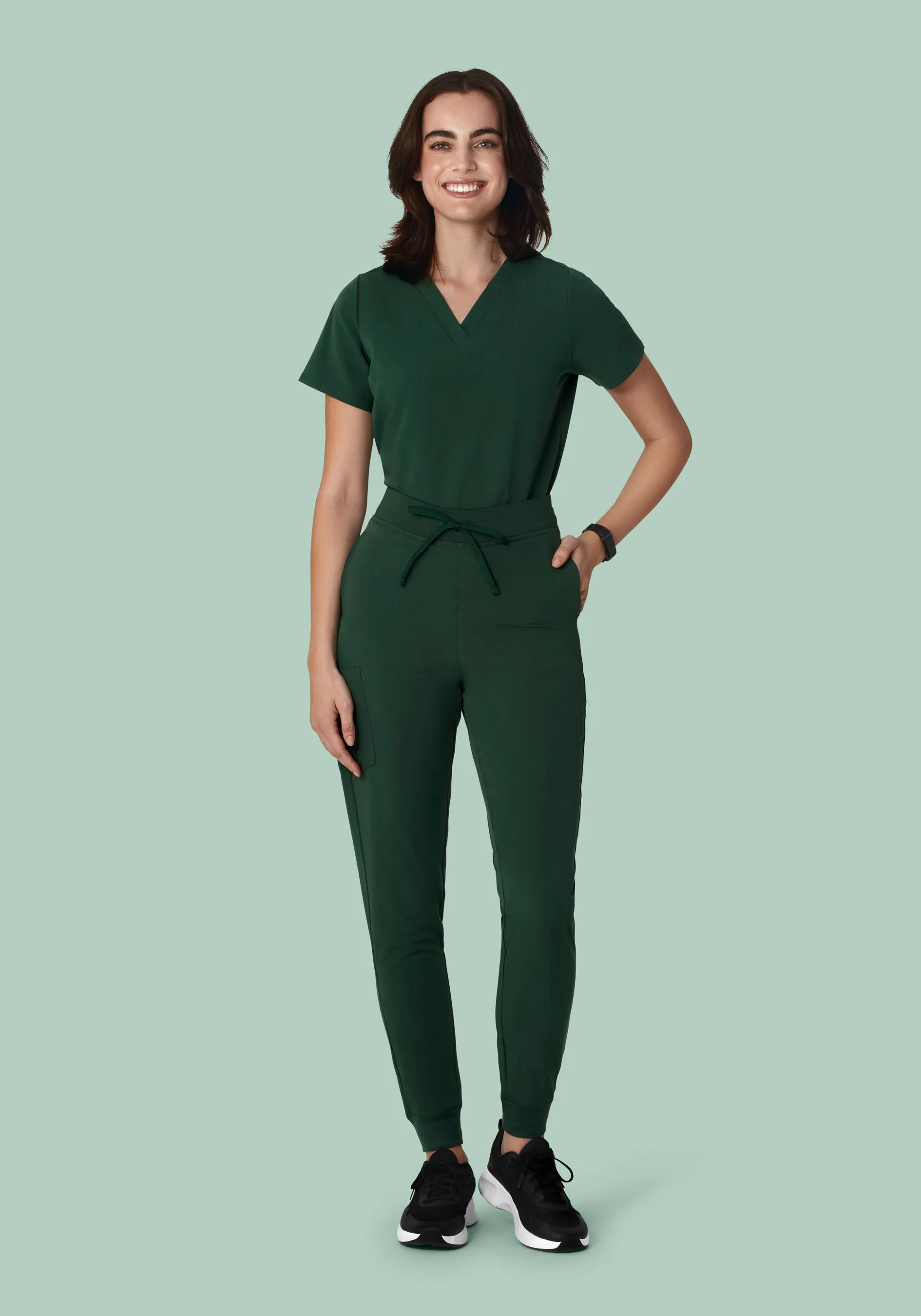 High Waisted Joggers Midnight Green