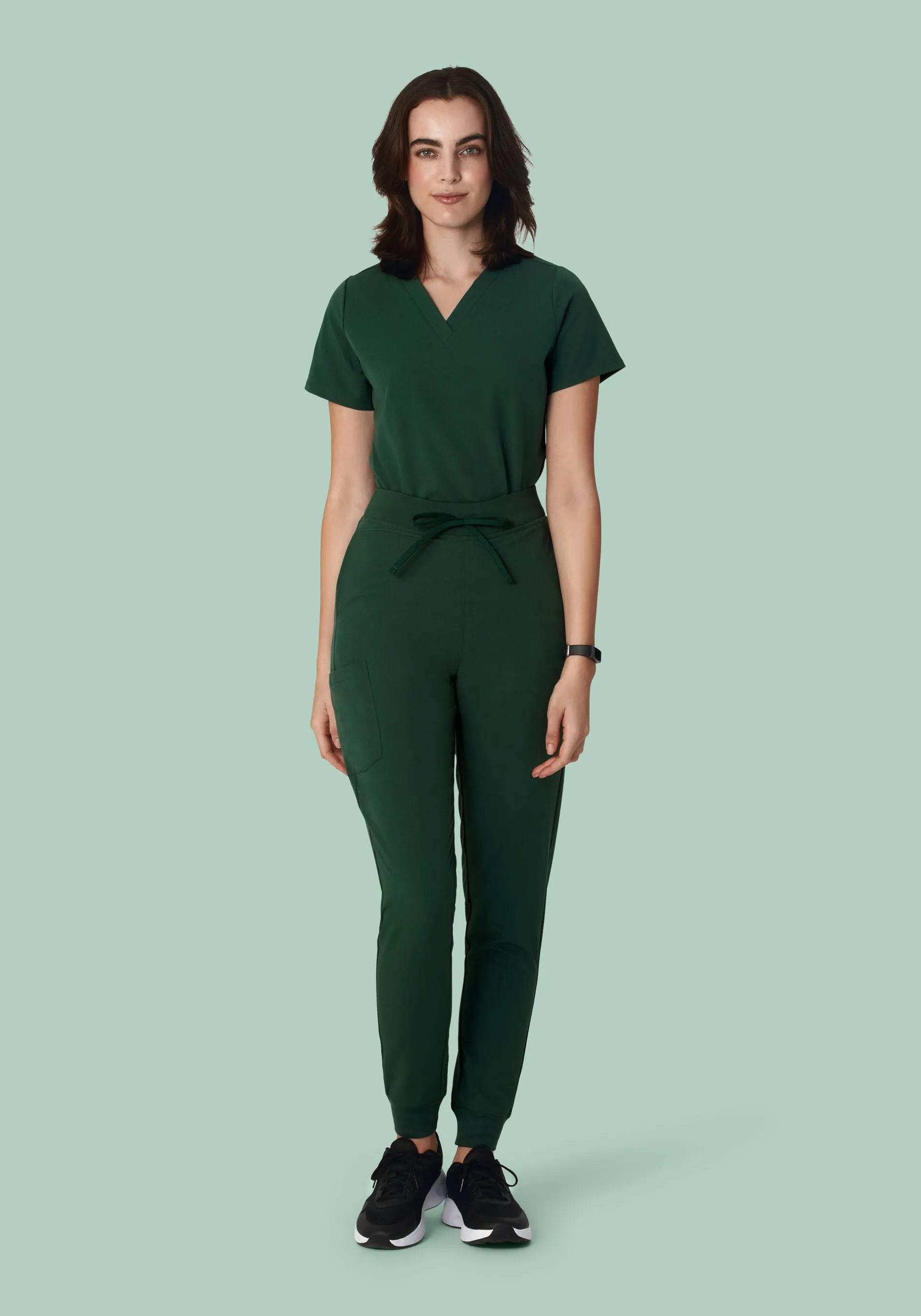 High Waisted Joggers Midnight Green