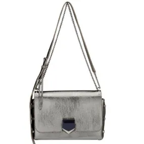 Jimmy Choo Metallic Silver Lockett Crossbody Shoulder Bag