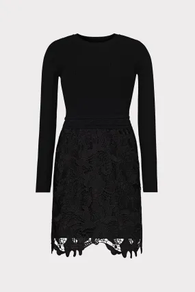 Katie Lace Combo Knit Mini Dress