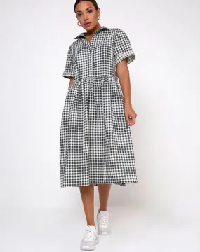 Lista Shirt Dress in Gingham Cream