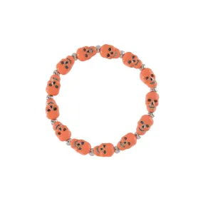 Lucky Skulls Orange Stretch Bracelet