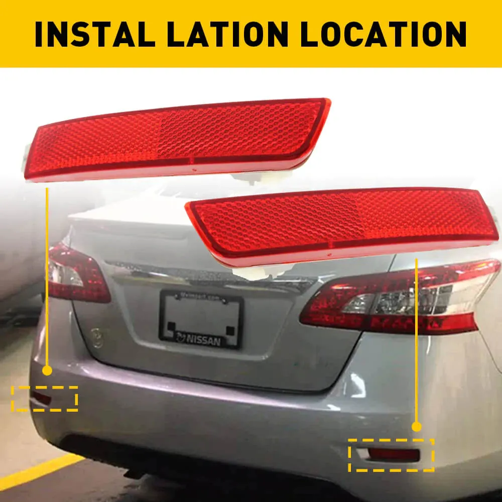 Pair Rear Bumper Reflector Accessories (Left Right) Fits 09-18 Nissan, Infiniti Models