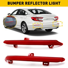 Red Rear Bumper Reflector Lamp Case Replacement Compatible with 2018-2022 Honda Accord (Left & Right)