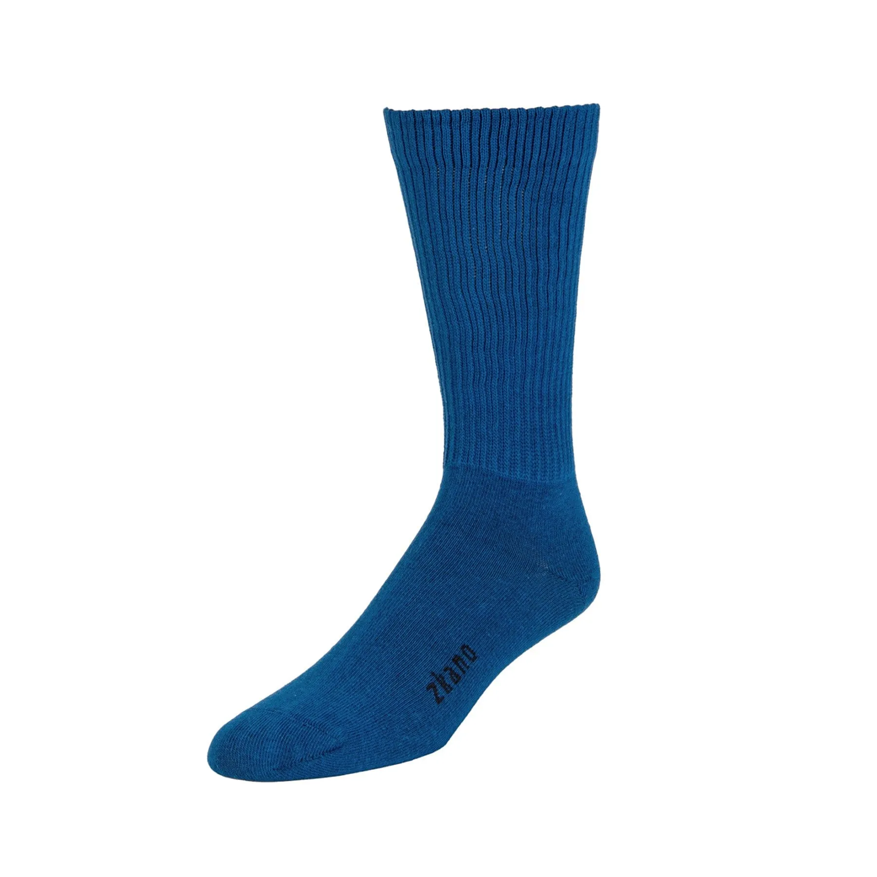 Rib Knit - Organic Cotton Crew Socks - Deep Blue