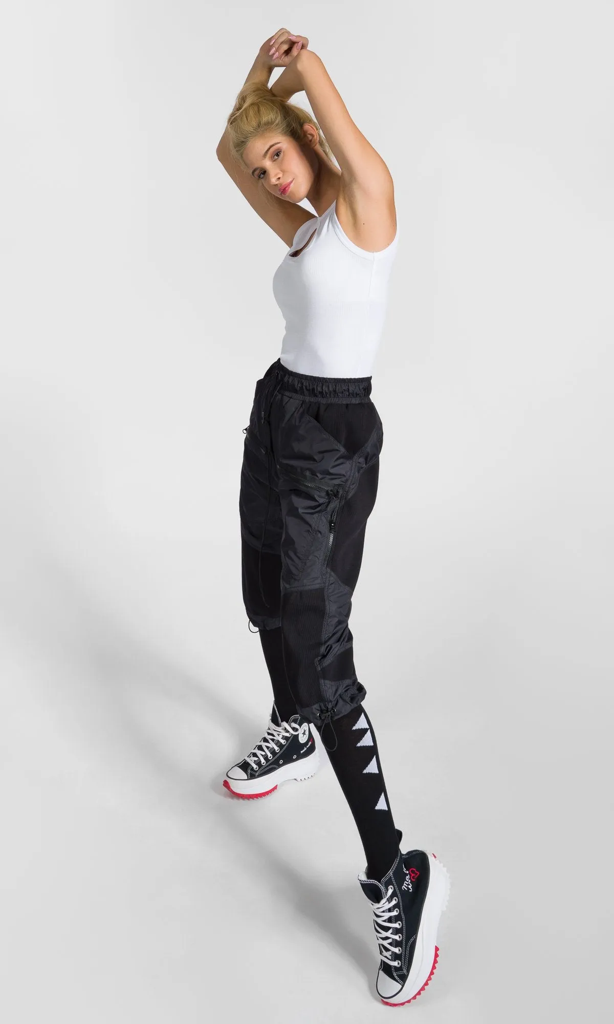 Ribbed Knee Track Pants