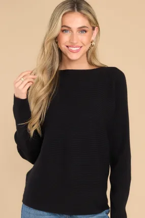 Same Old Song Black Ribbed Sweater