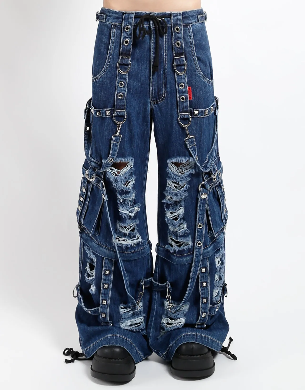 SHREDDER DENIM STRAP PANT INDIGO