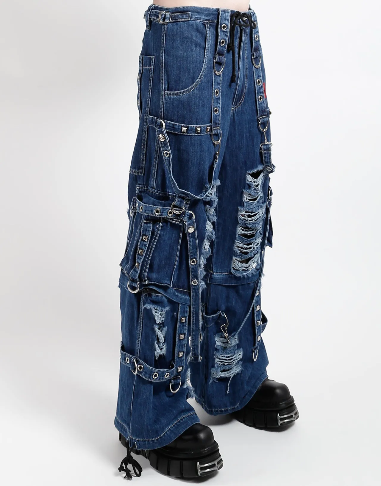 SHREDDER DENIM STRAP PANT INDIGO