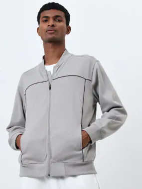 Studiofit Grey Seam-Detailed Relaxed-Fit Jacket