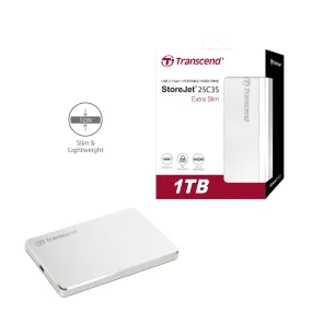 Transcend Storejet 25C3S 1TB USB 3.1 Extra Slim Portable HDD