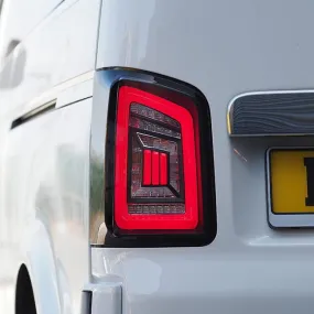 VW T5 Transporter MK3.1 Van Barndoor LED Rear Lights Clear Ideal LED Full Frame Led Light- Bar